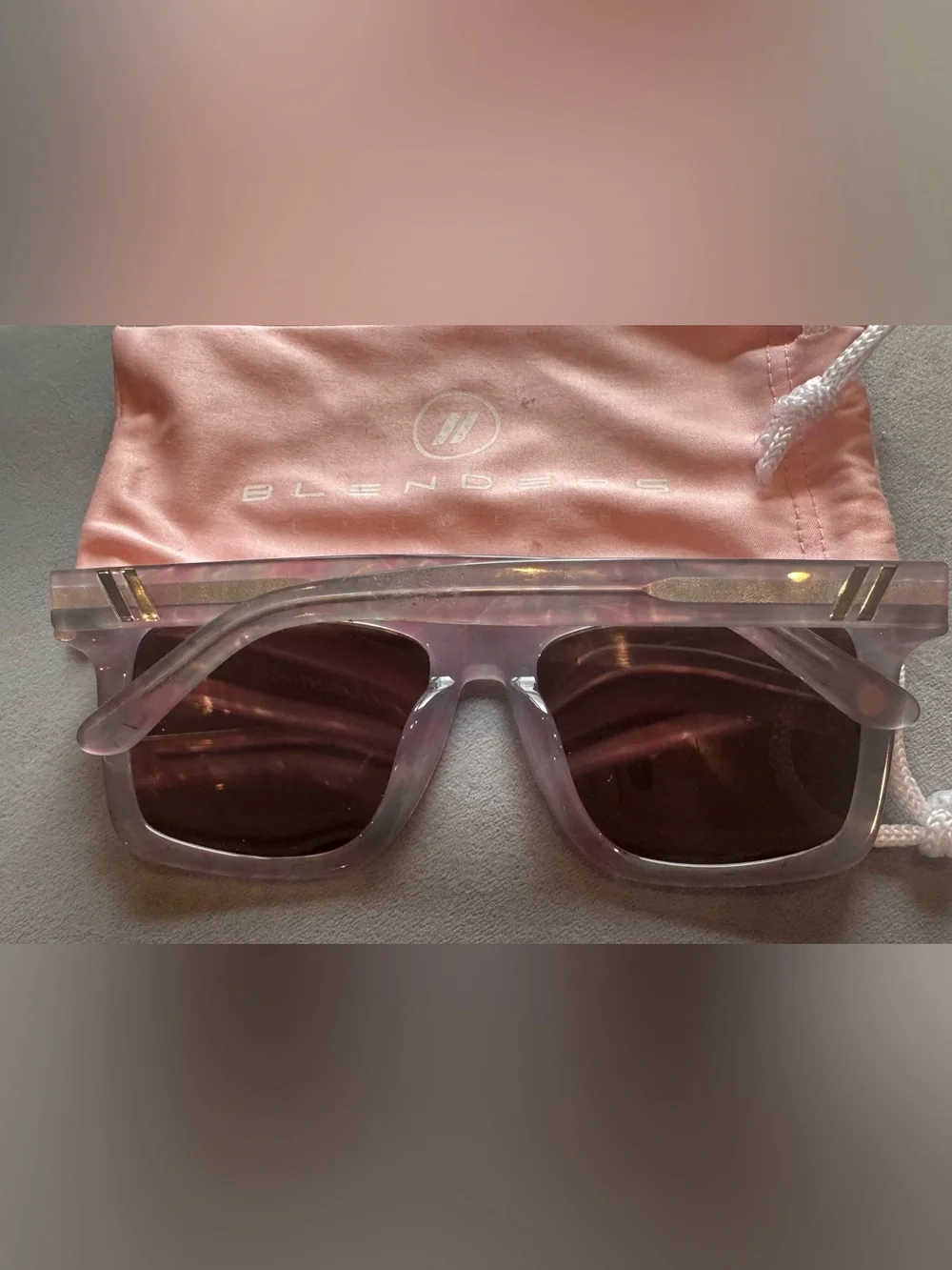 Women's Mirrored Lens Square Sunglasses - Pink/Purple Frame